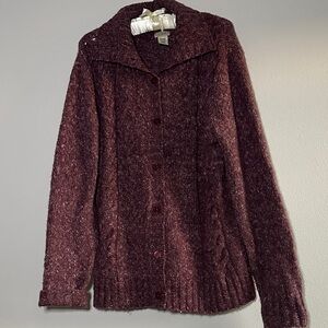 Vintage L.L. Bean Maroon Cardigan Sweater